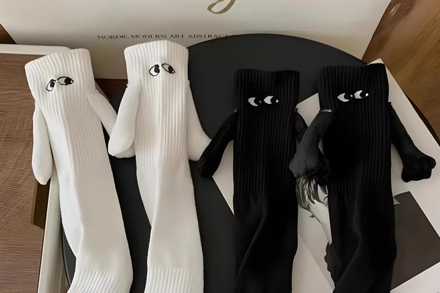 Magnetic Cartoon Eye Themed Socks